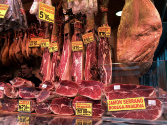 Spanish ham selection